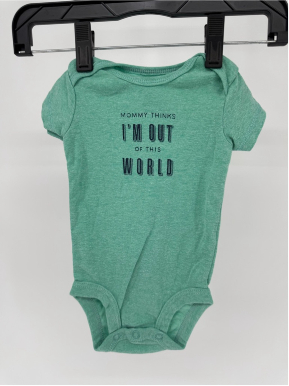 Baby Carter's Green Bodysuit 3 Months "Mommy Thinks I'm Out of This World"